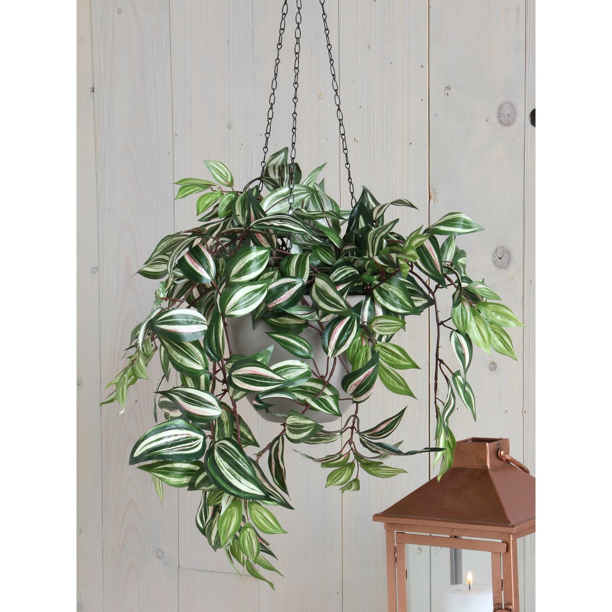 Tradescantia Kunst Hangplant L15 x B30 x H80 cm Groen