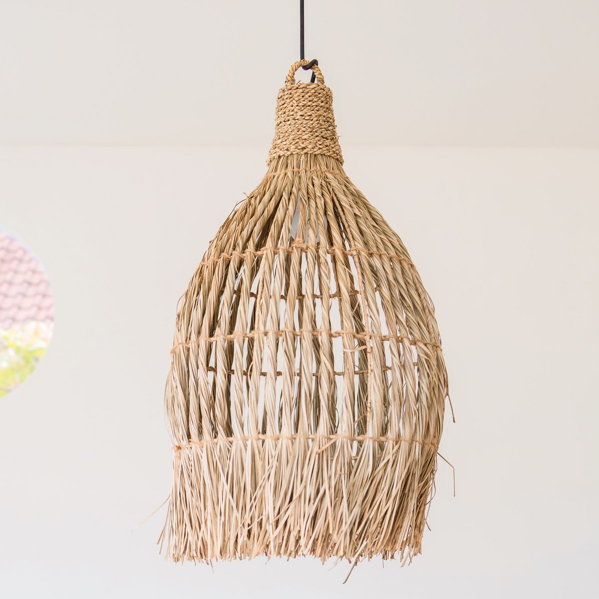 Dombago BOHO Plafondlamp grote trechtervormige gemaakt van zeegras Ø 40 cm