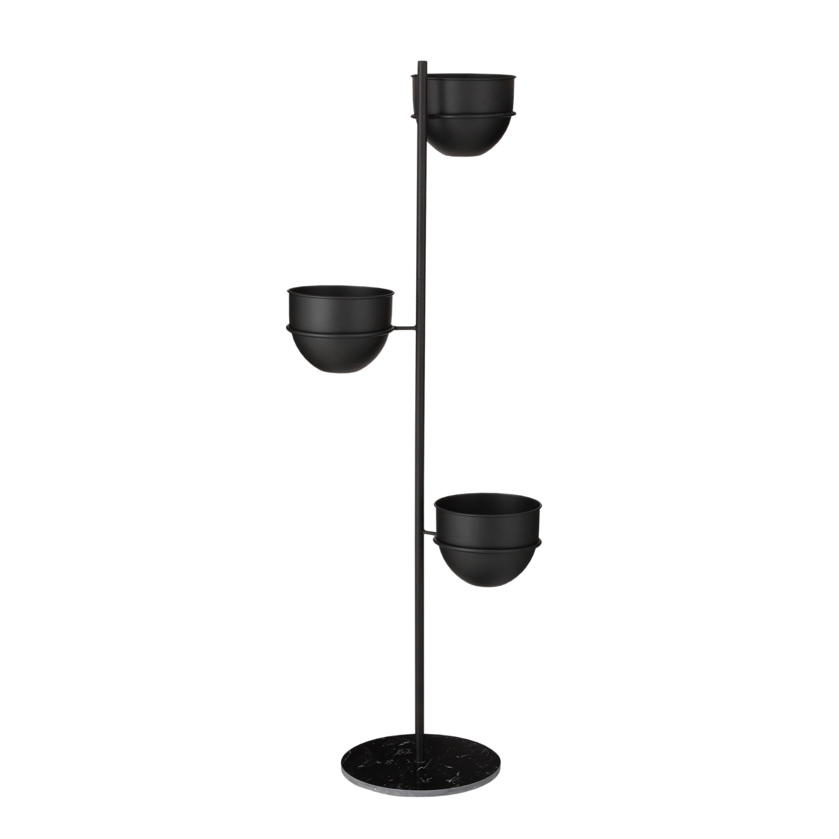 Plantenhouder L40 x B33 x H140 cm 3 Bakjes Zwart