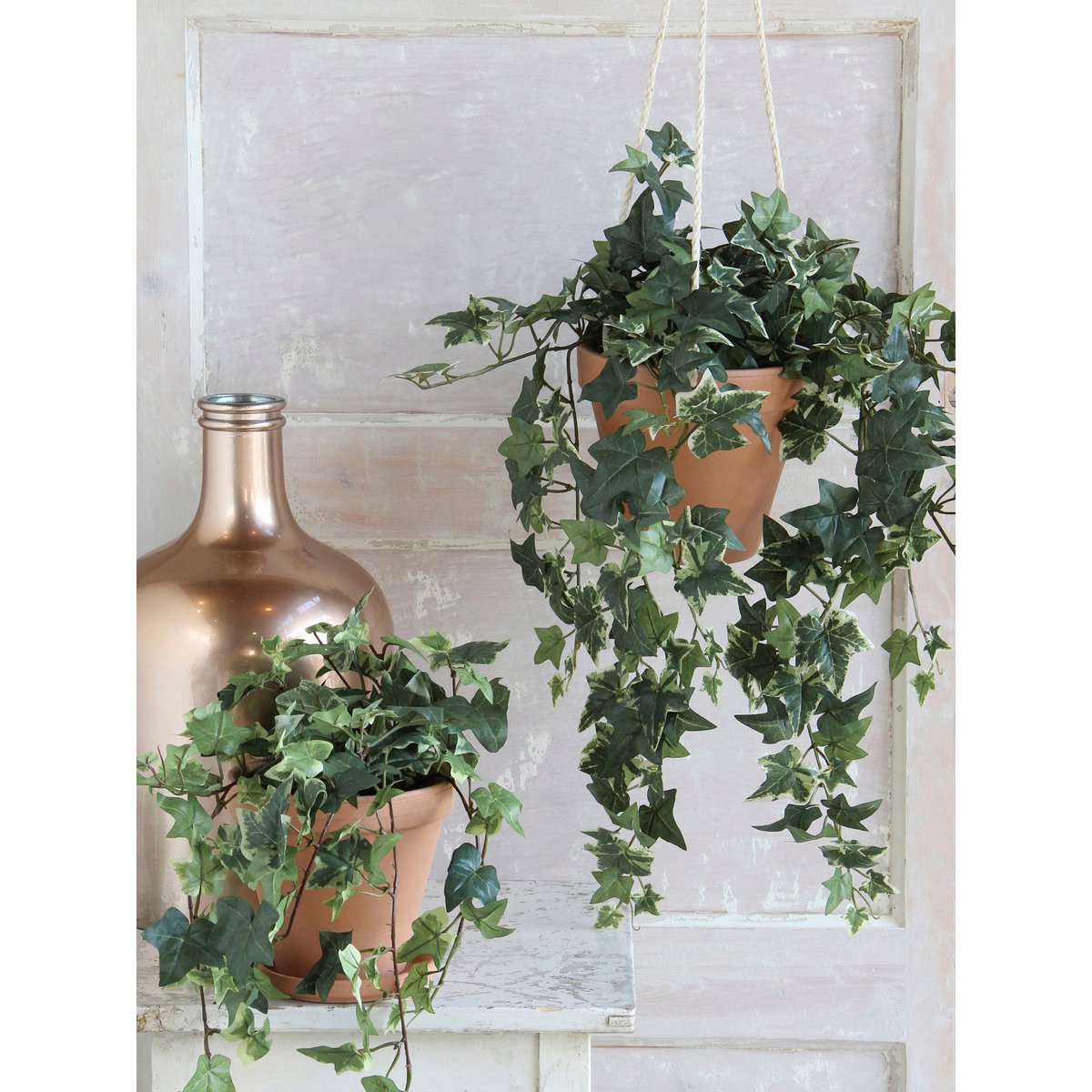 Hedera Kunstplant in Bloempot Stan H45 x Ø25 cm Groen Bont