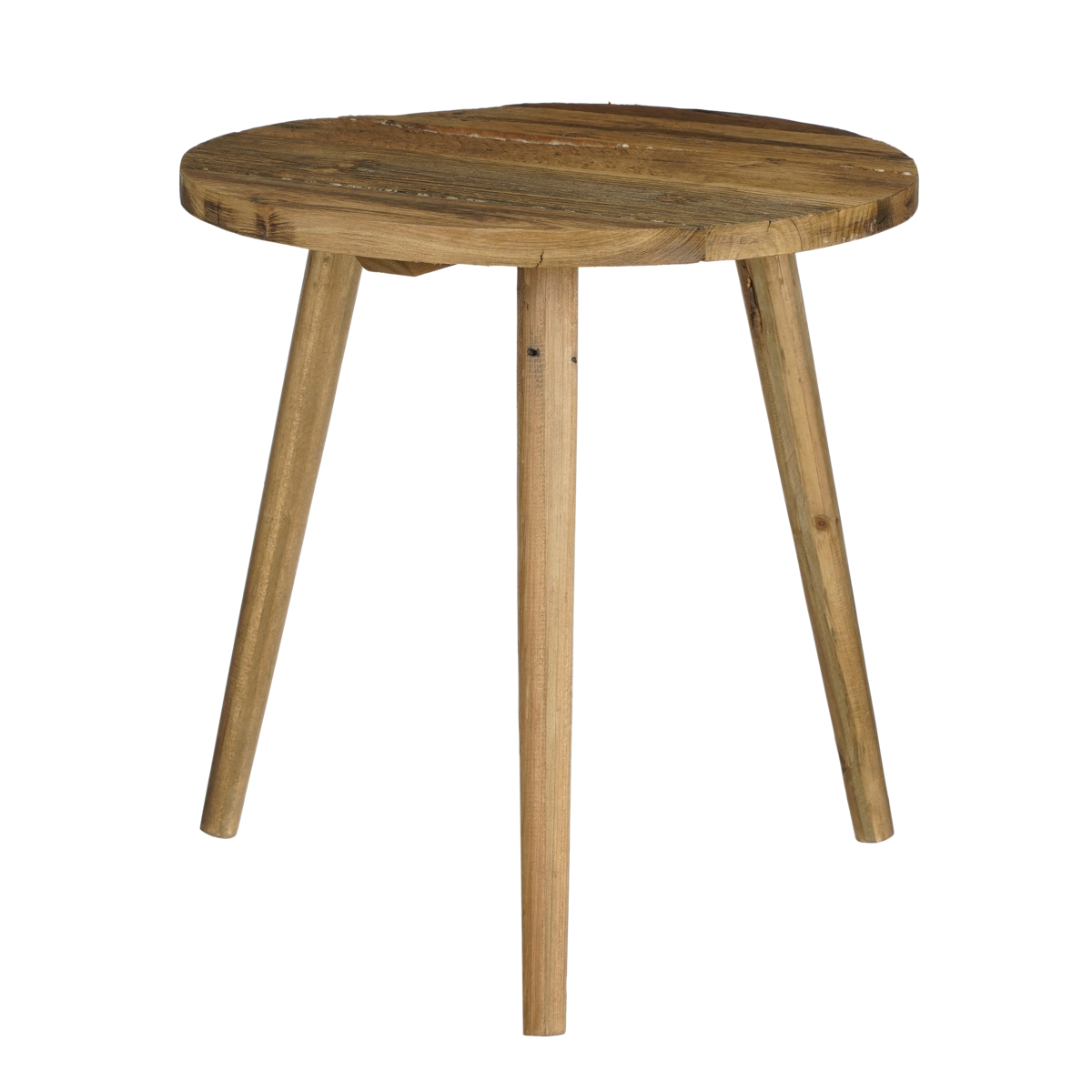 Houten Bijzettafel groot rond H43 x Ø40 cm Gerecycled Hout