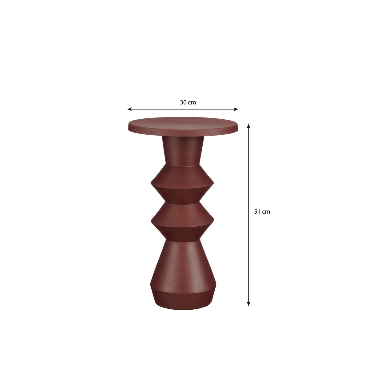 Aza Bijzettafel H51 x Ø30 cm Metaal Donkerpaars