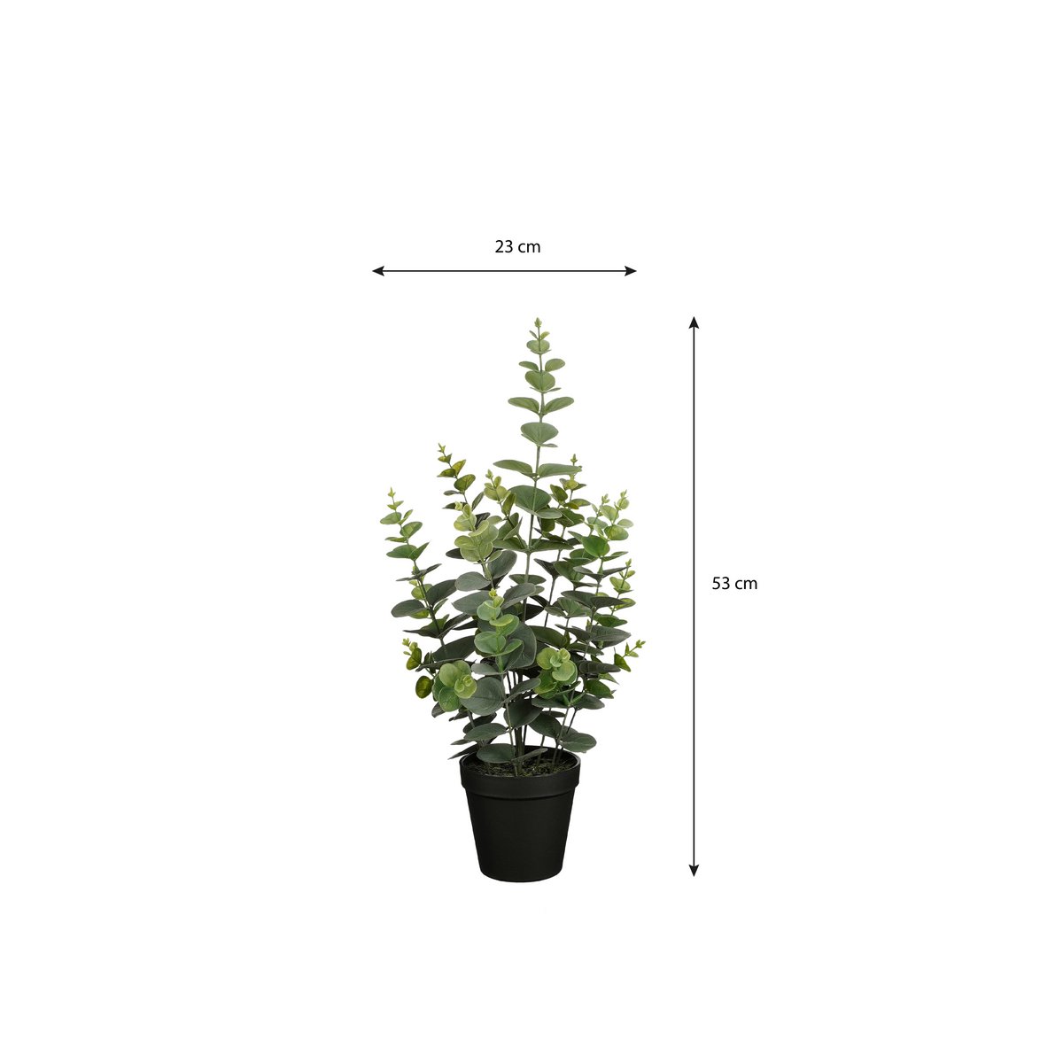 Eucalyptus Kunstplant in Bloempot H53 x Ø23 cm Groen