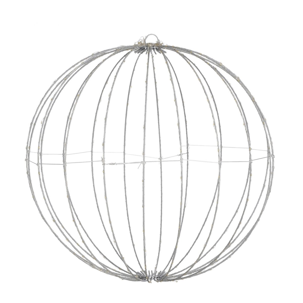 Klassieke Ronde Bal met Witte LED Lampjes Ø50 cm Zilver Kerstverlichting