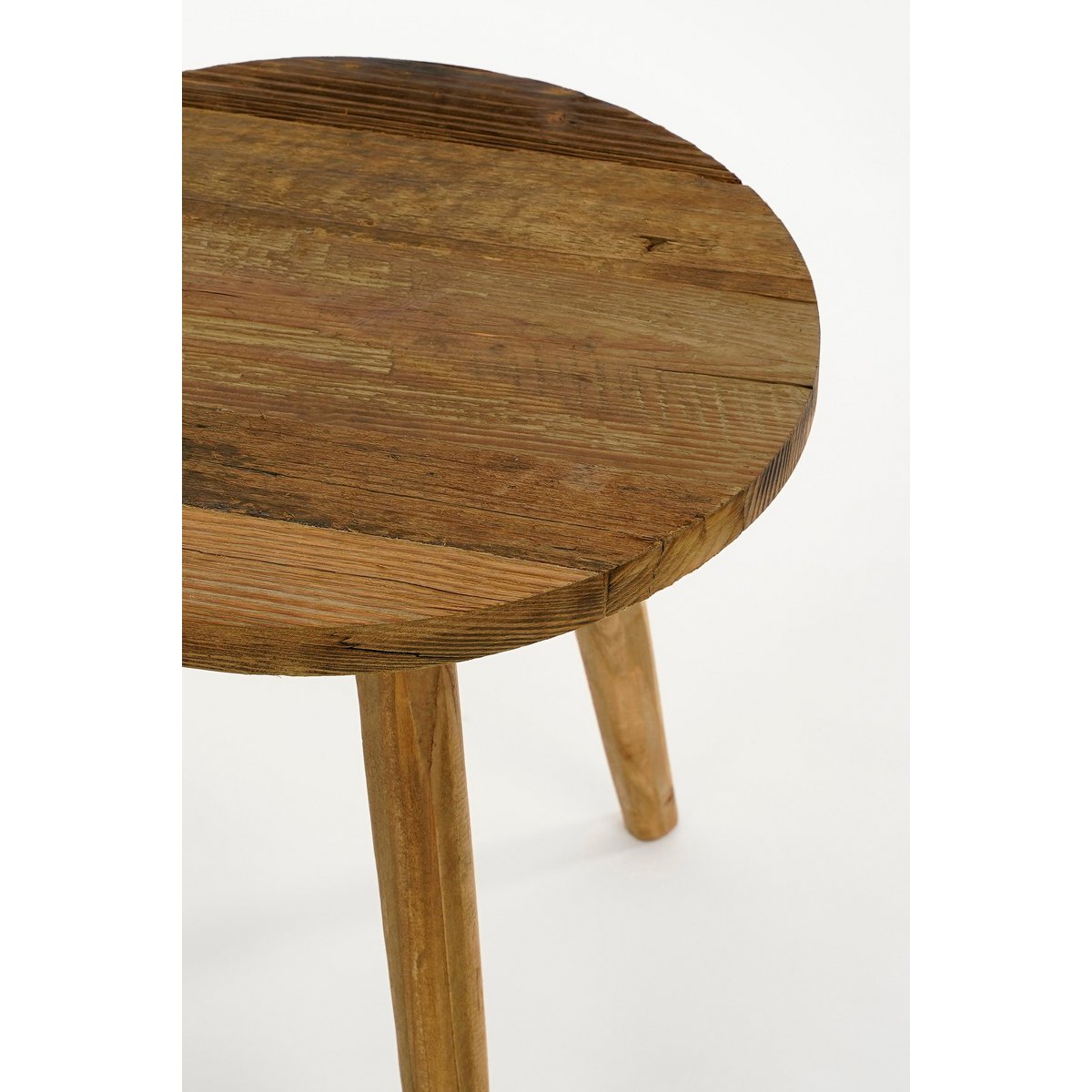 Houten Bijzettafe Klein rond H28 x Ø26 cm Gerecycled Hout