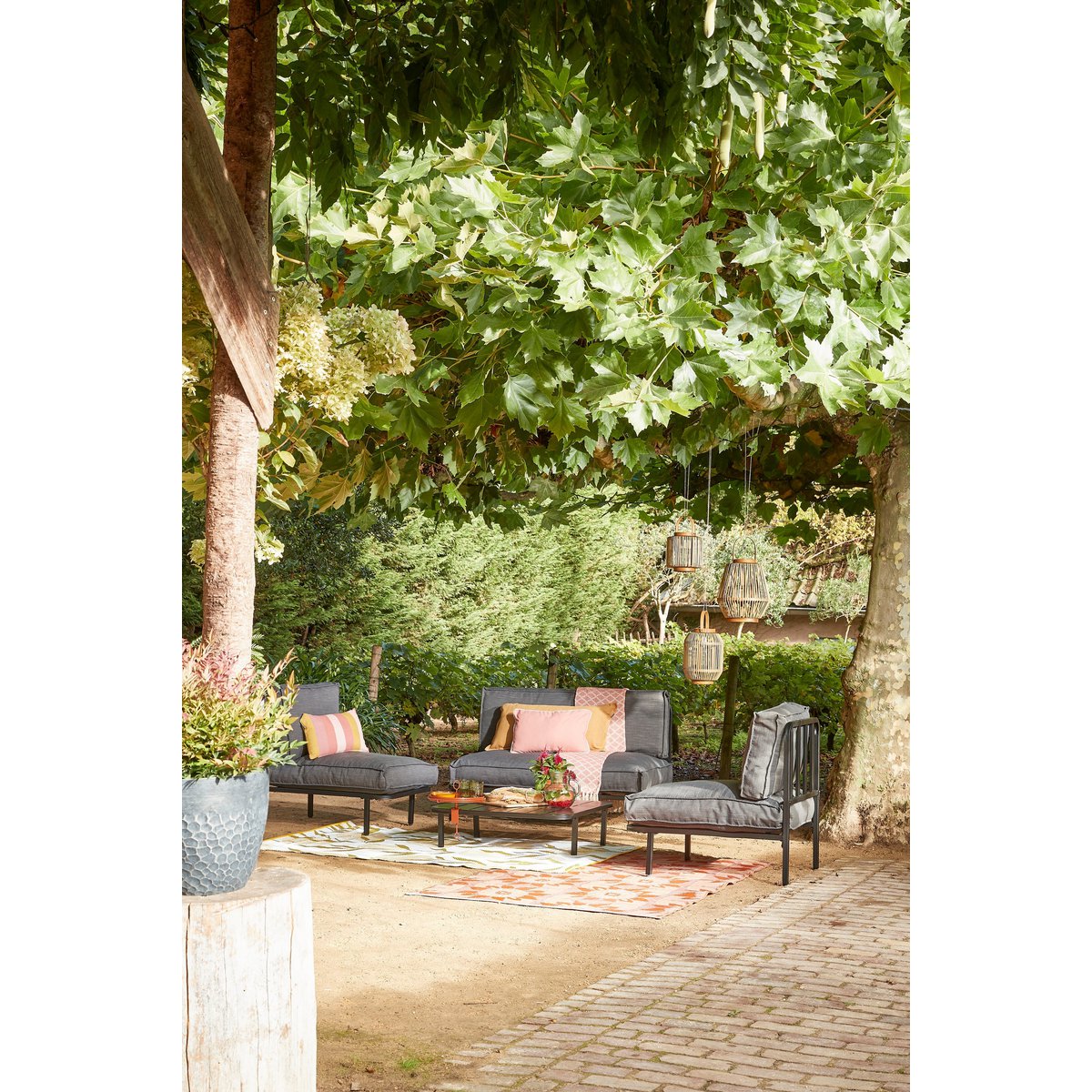 Rome Loungebank L122 x B83 x H78 cm Metaal Zwart