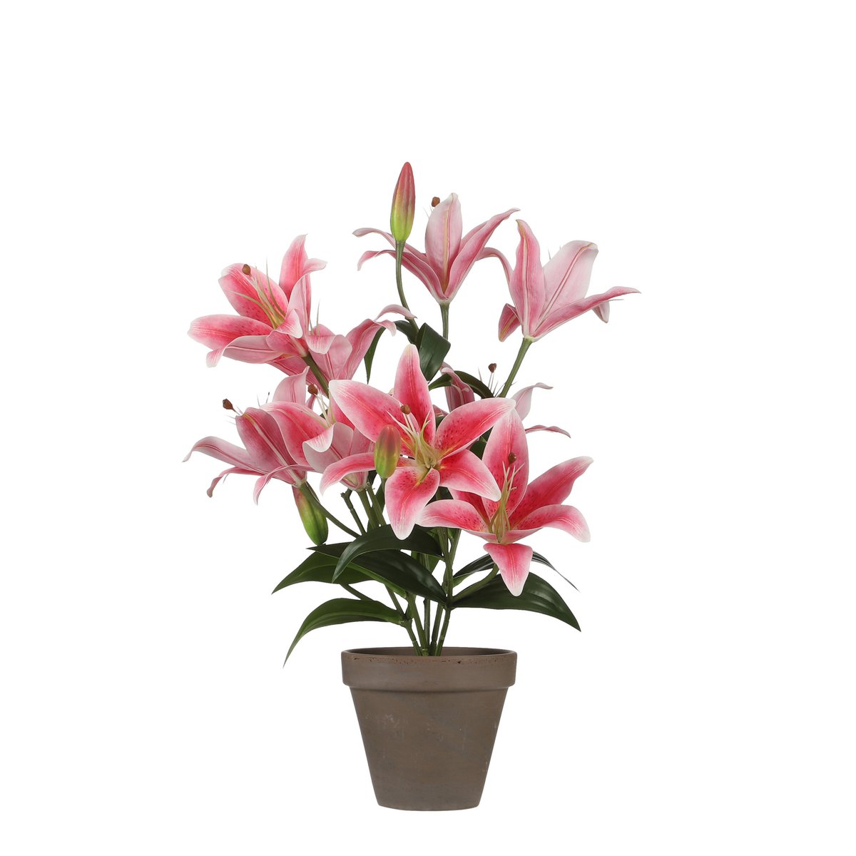 Tijgerlelie Kunstplant in Bloempot Stan H47 x Ø45 cm Fuchsia