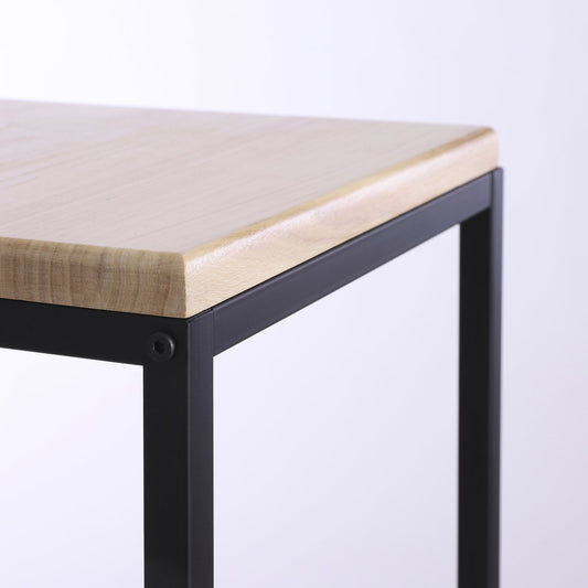 Asia Plantentafel L25 x B25 x H42 cm Hout Metaal Zwart