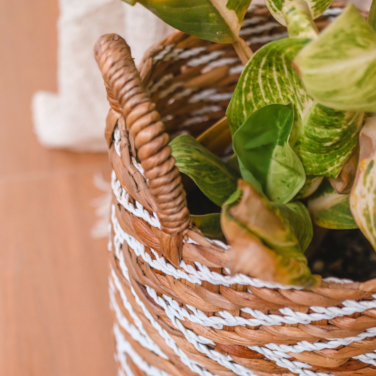 Ilona Geweven Opbergmand | Plantenmand van waterhyacint 3 maten