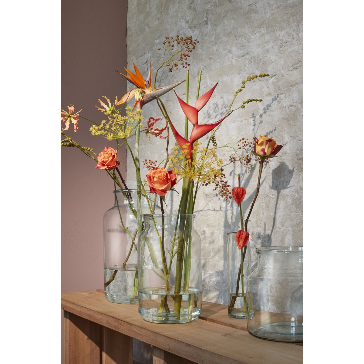 Fien Clear Vaas Transparant Gerecycled Glas H20 x Ø21 cm