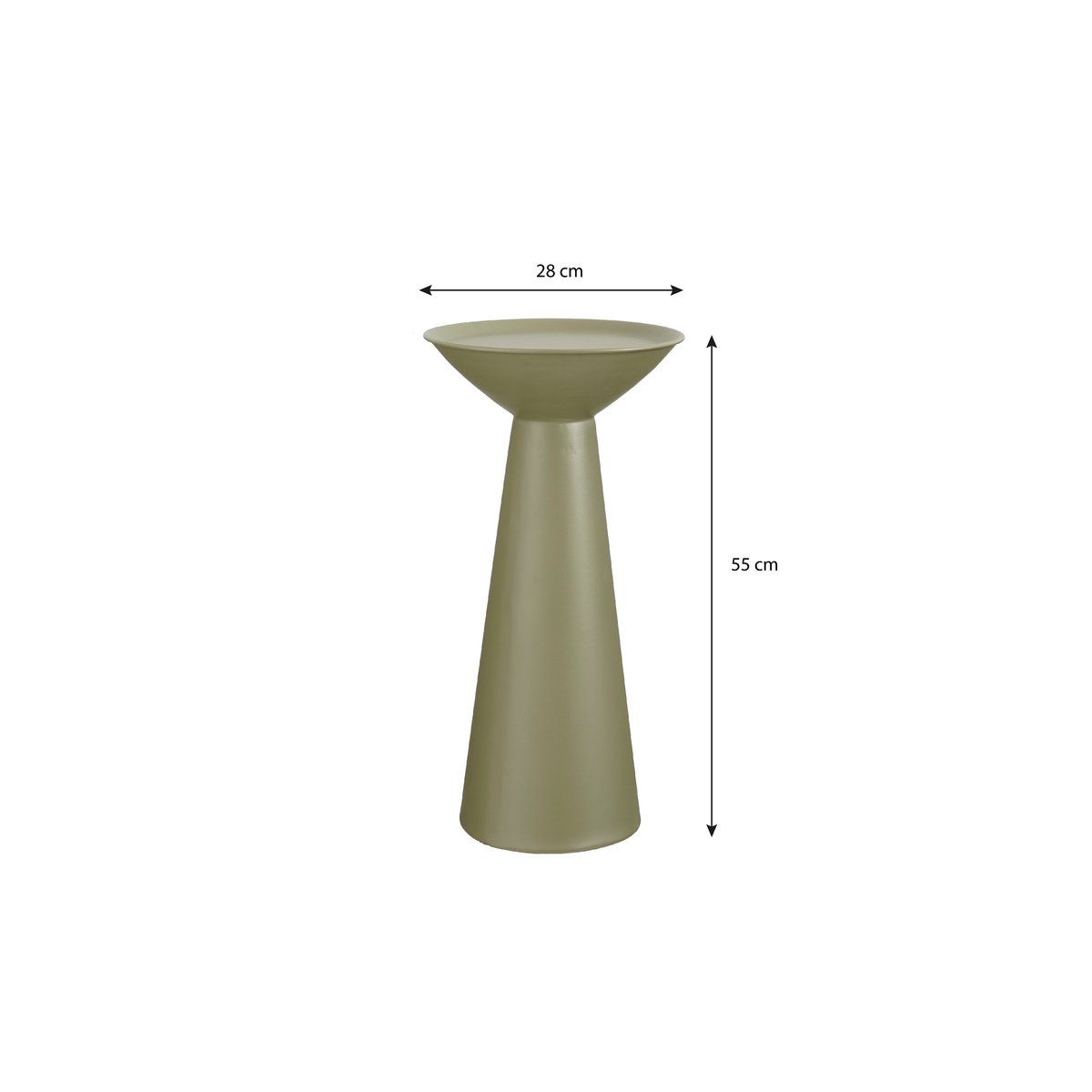 Meiko Bijzettafel - H55 x Ø28 cm FSC 100% Metaal Groen