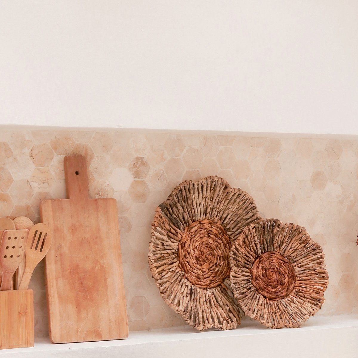 Bali Wanddecor | Decoratieve Schaal van Bananenvezel 2 maten