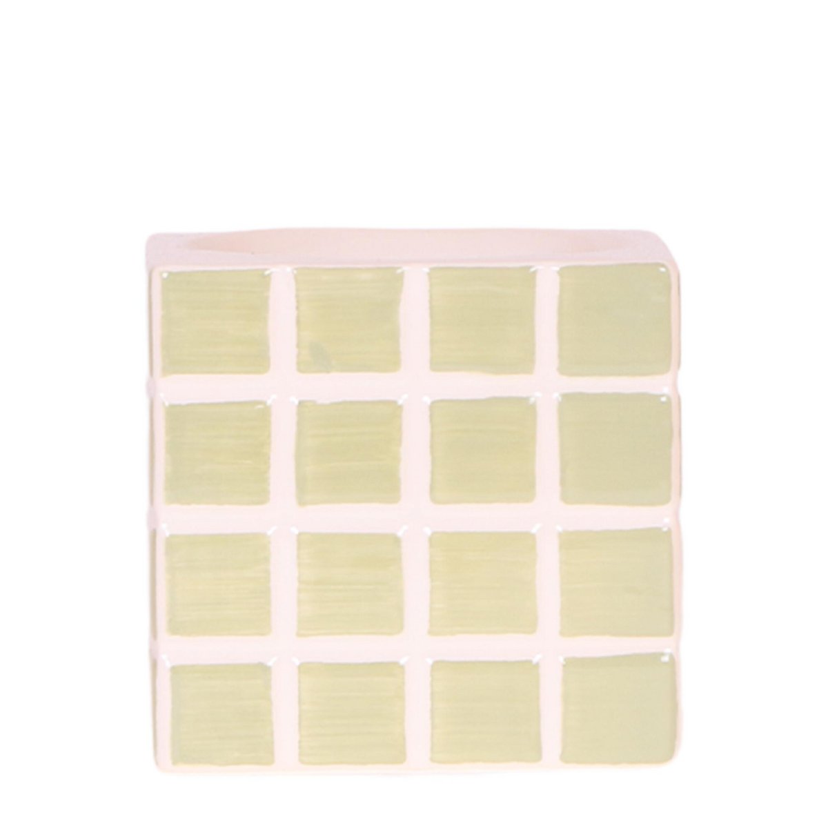 Green Cube Canvas Keramiek sierpot Ø9cm