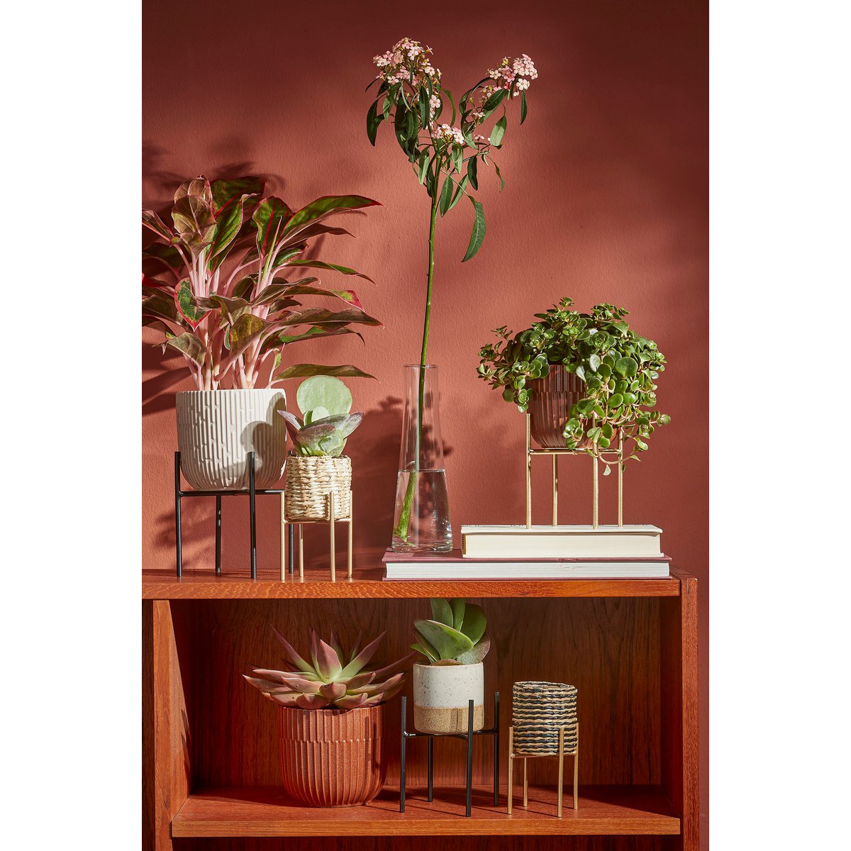 Azzura Bloempot half Wit H18 x Ø21 cm