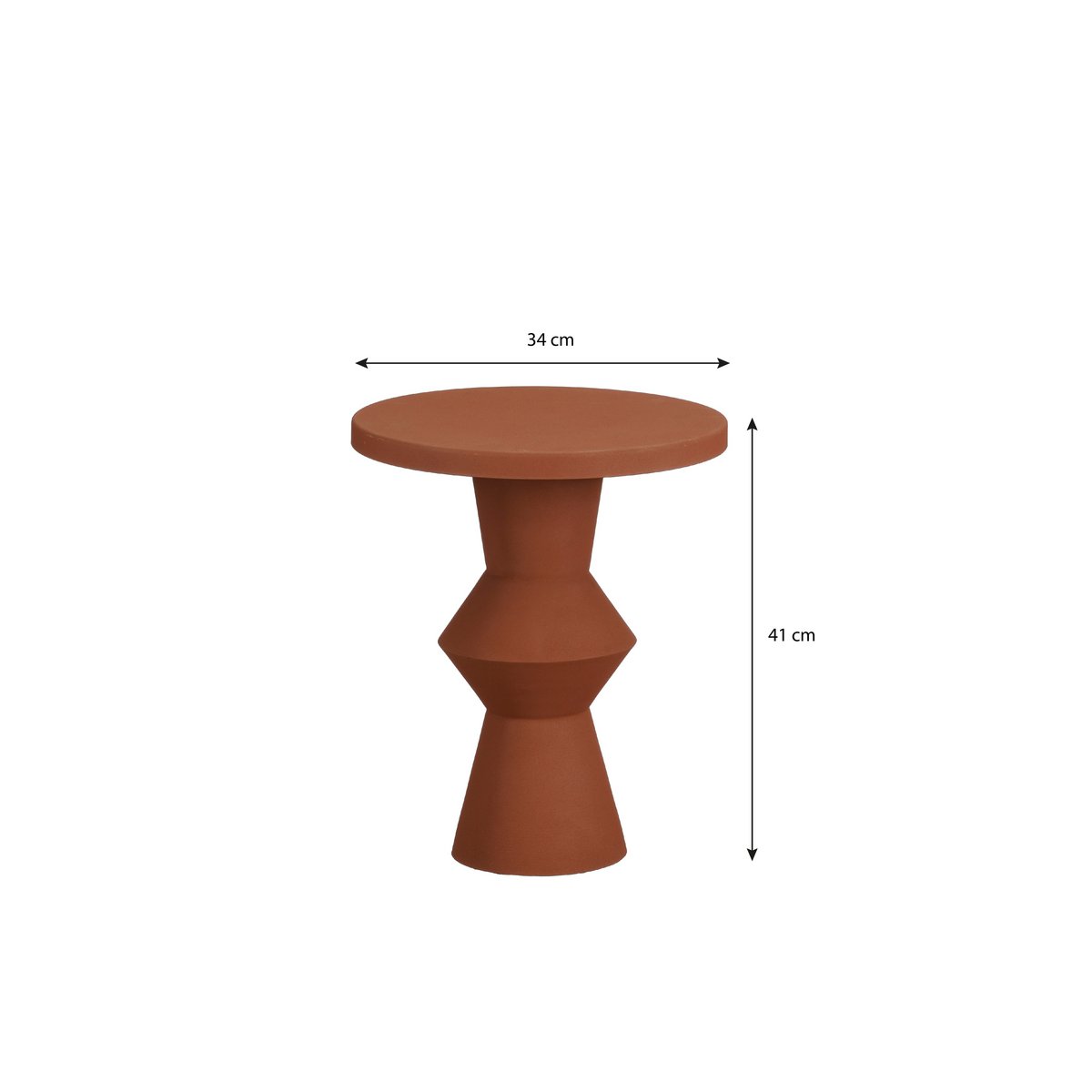 Milo Bijzettafel H41 x Ø34 cm Metaal Terra