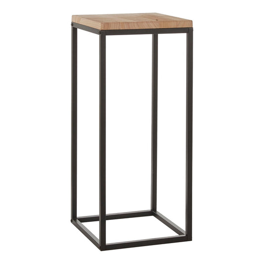 Asia Plantentafel L35 x B35 x H81 cm Hout Metaal Zwart