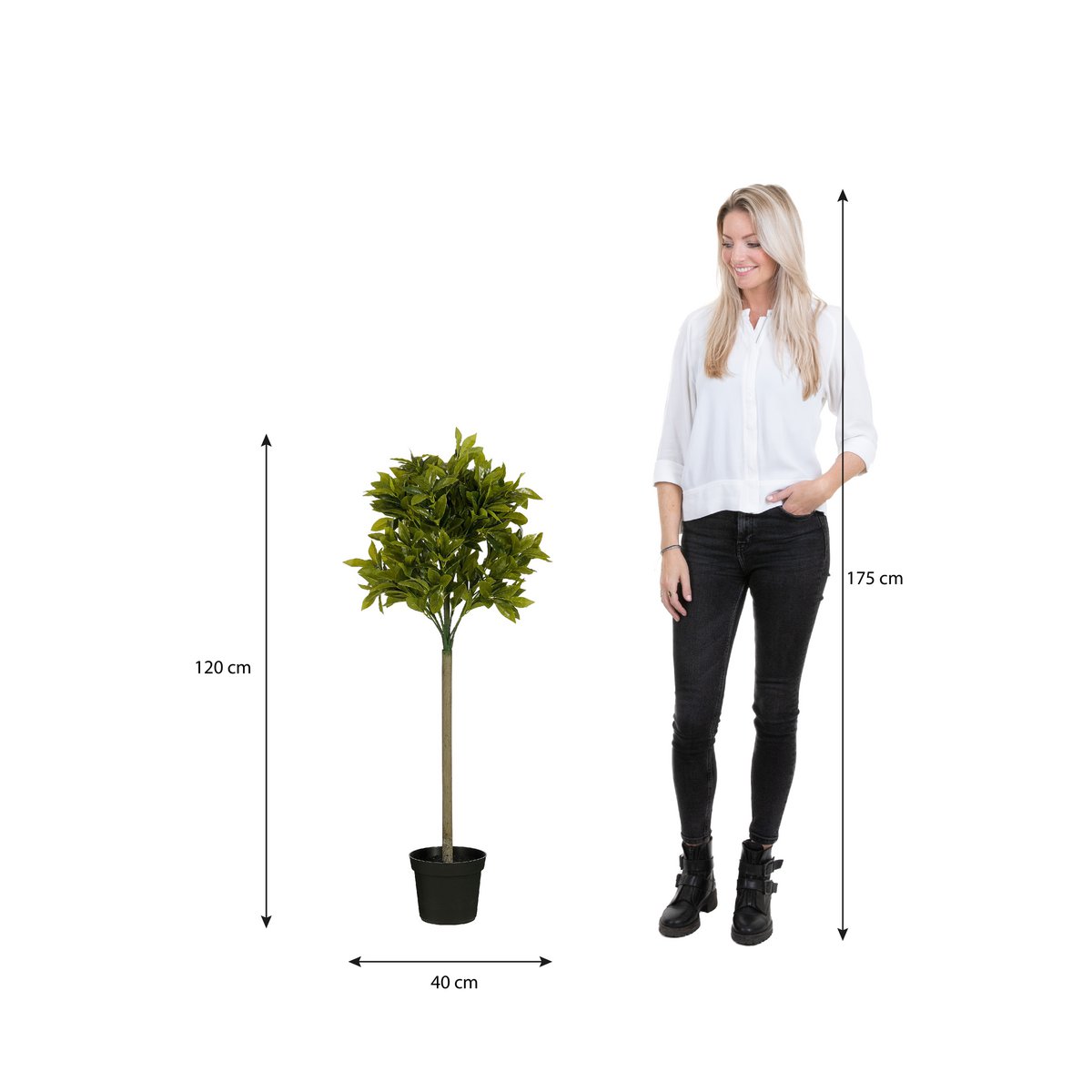 Laurierboom Kunstplant H120 x Ø40 cm Groen UV-resistant