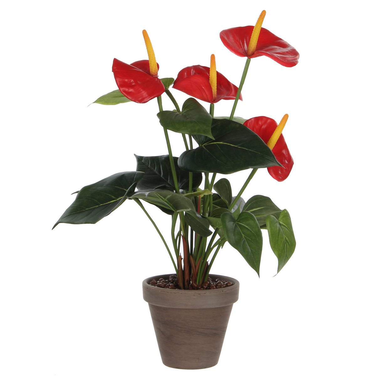 Anthurium Kunstplant in Bloempot Stan H38 x Ø30 cm Rood