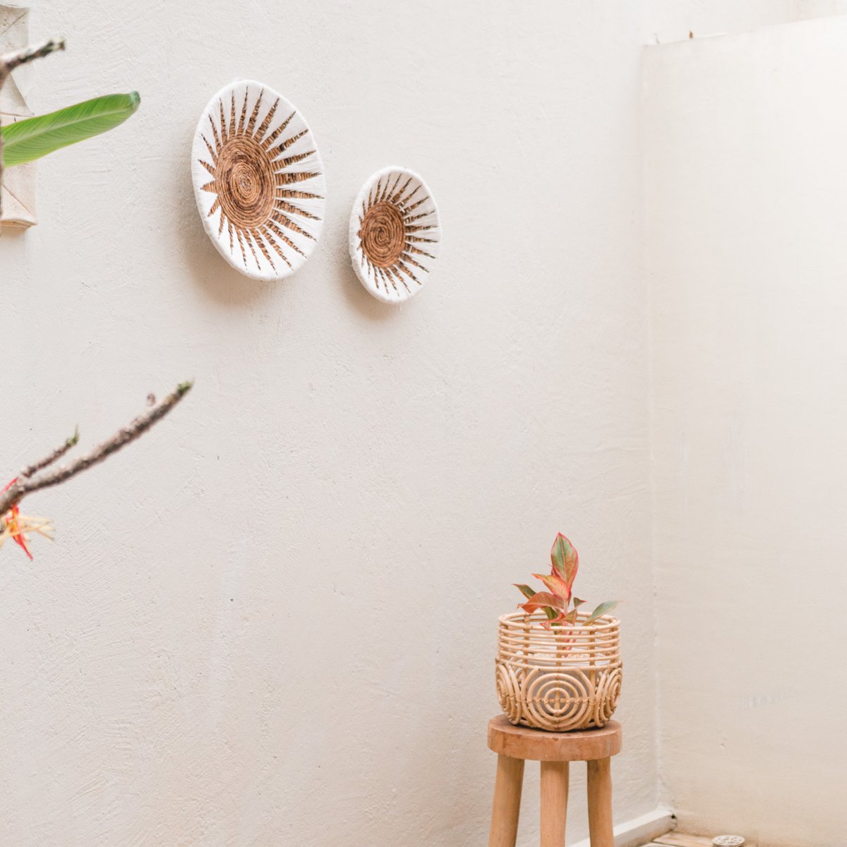Calypso Wanddecoratie | Decoratieve schaal gemaakt van Bananenvezel 2 maten