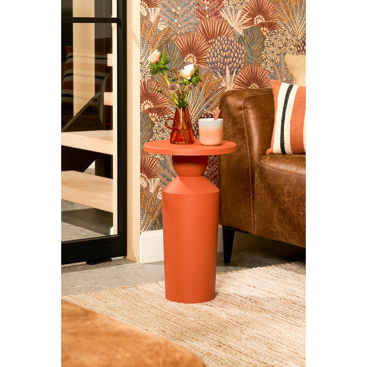Rowan Bijzettafel H51 x Ø30 cm Metaal Oranje