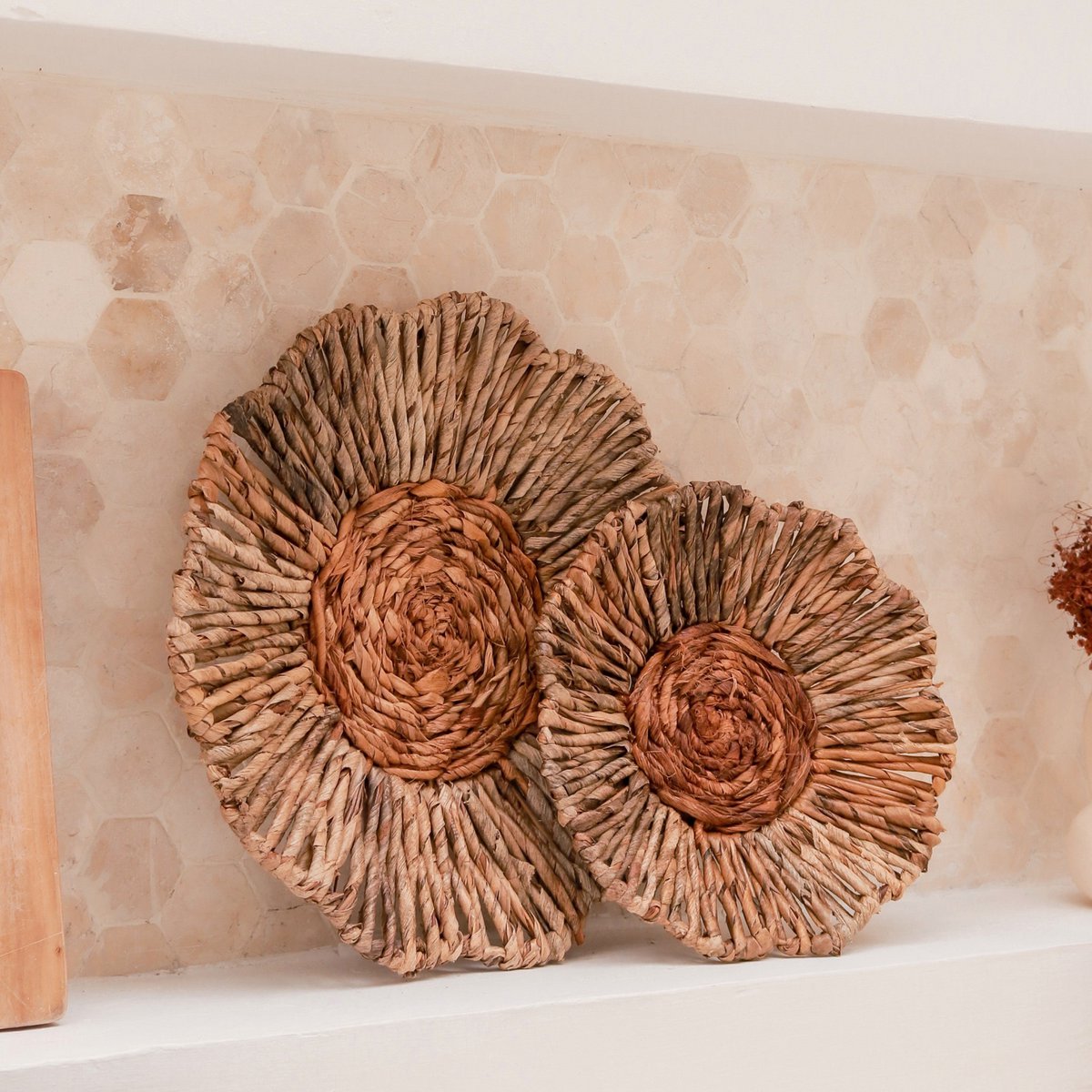 Bali Wanddecor | Decoratieve Schaal van Bananenvezel 2 maten