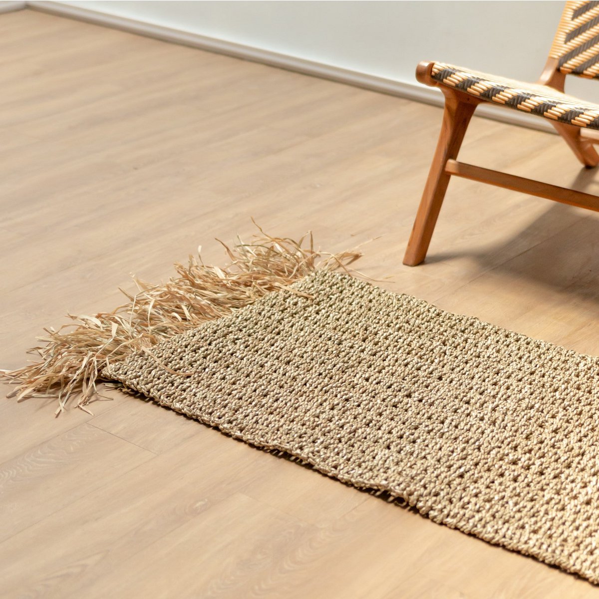 Rambutan Zeegras vloerkleed met kwastjes 120 x 60 cm