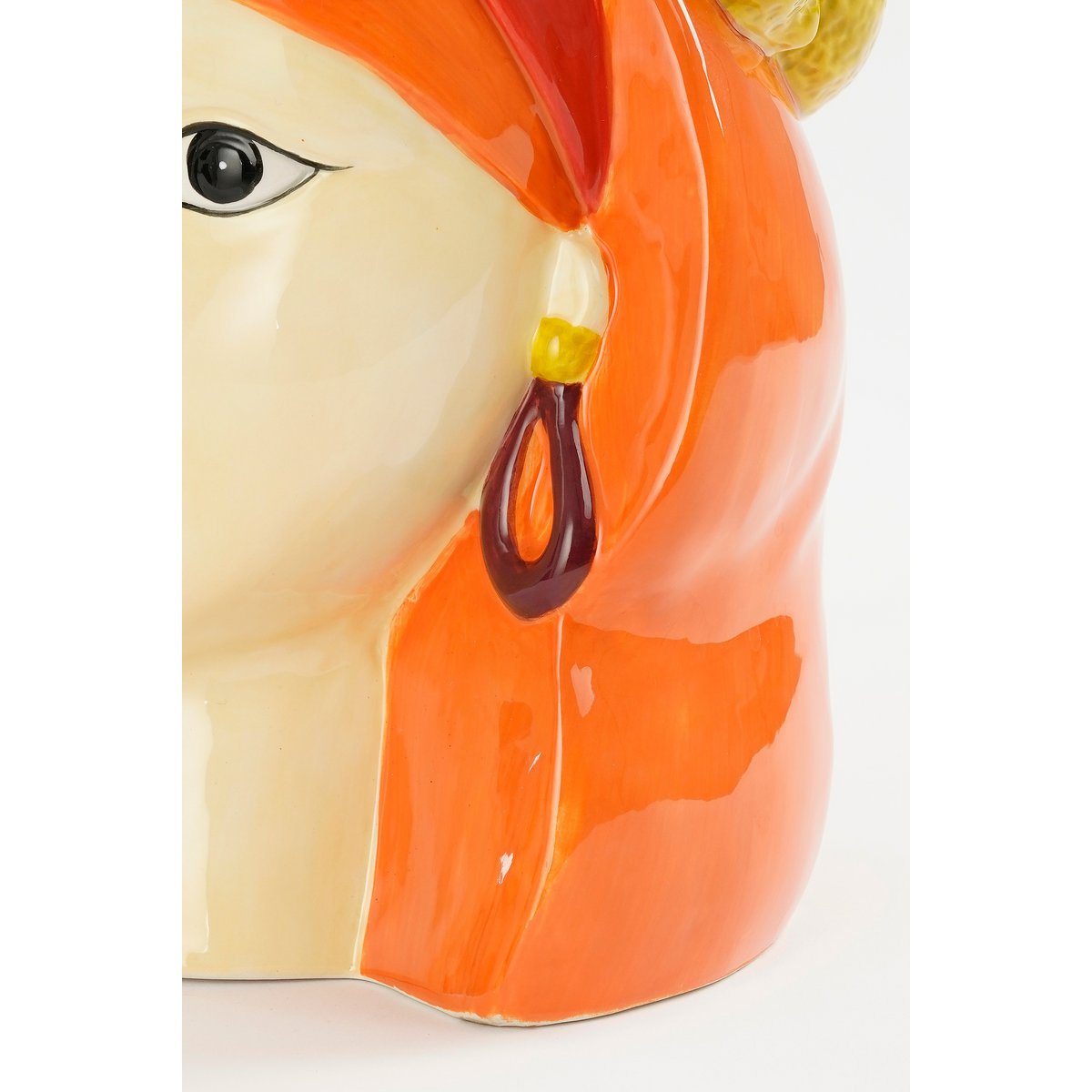 Vrouw Bloempot Binnen H25 x Ø20 cm Dolomiet Geel