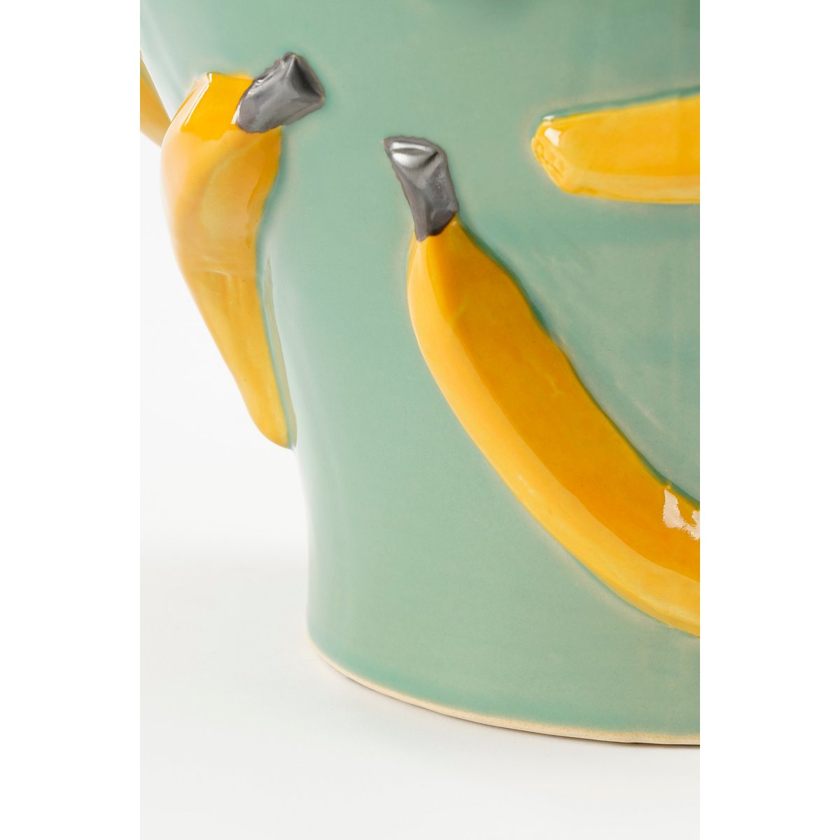 Bananen Vaas H38 x Ø34 cm Keramiek Lichtgroen