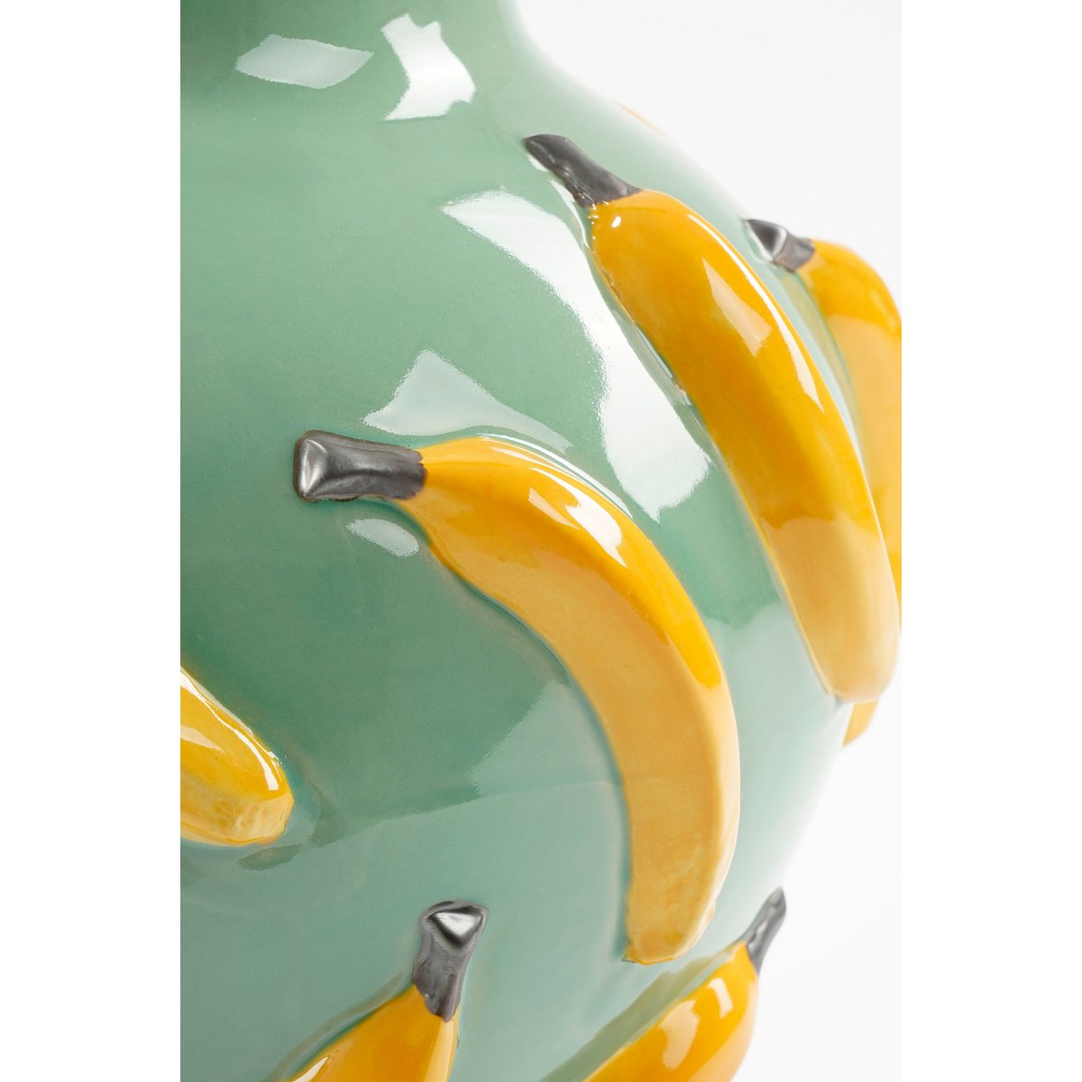 Bananen Vaas H38 x Ø34 cm Keramiek Lichtgroen