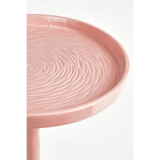 Lumo Bijzettafel H68 x Ø24 cm Gerecycled Aluminium 100% FSC Lichtroze