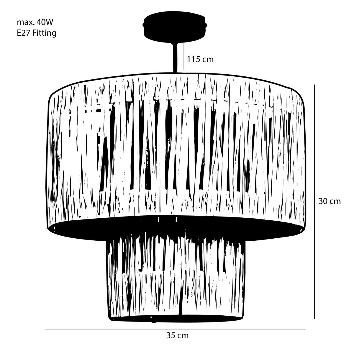 Altair Hanglamp Raffia Lichtbruin