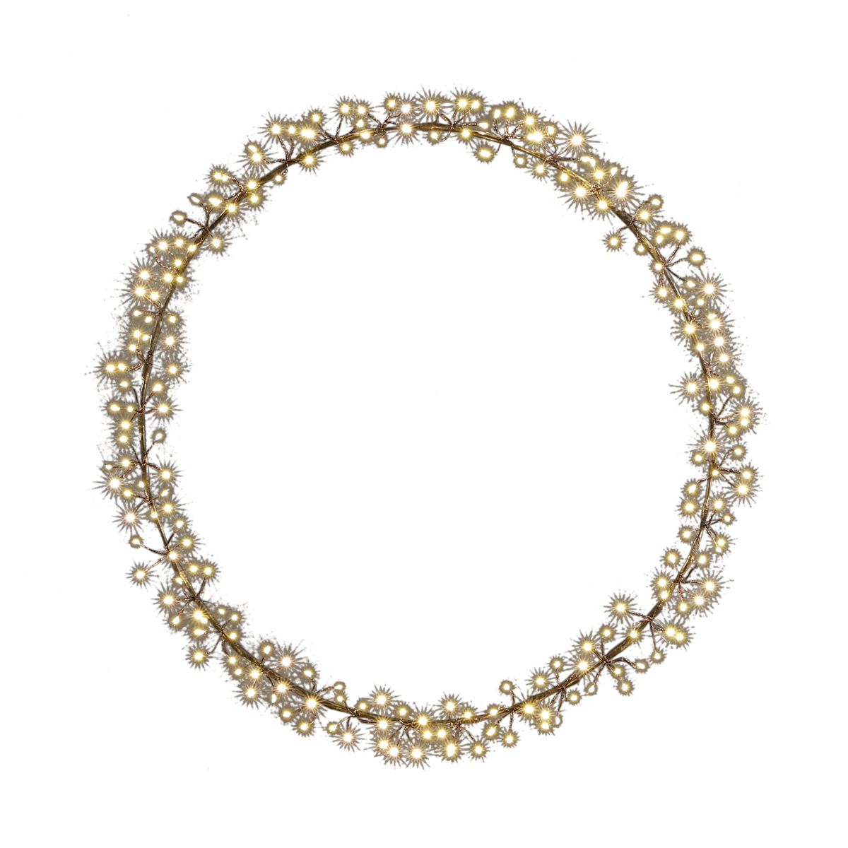 Lichtkrans met warm witte LED Verlichting Ø50 cm Zwart Kerstverlichting