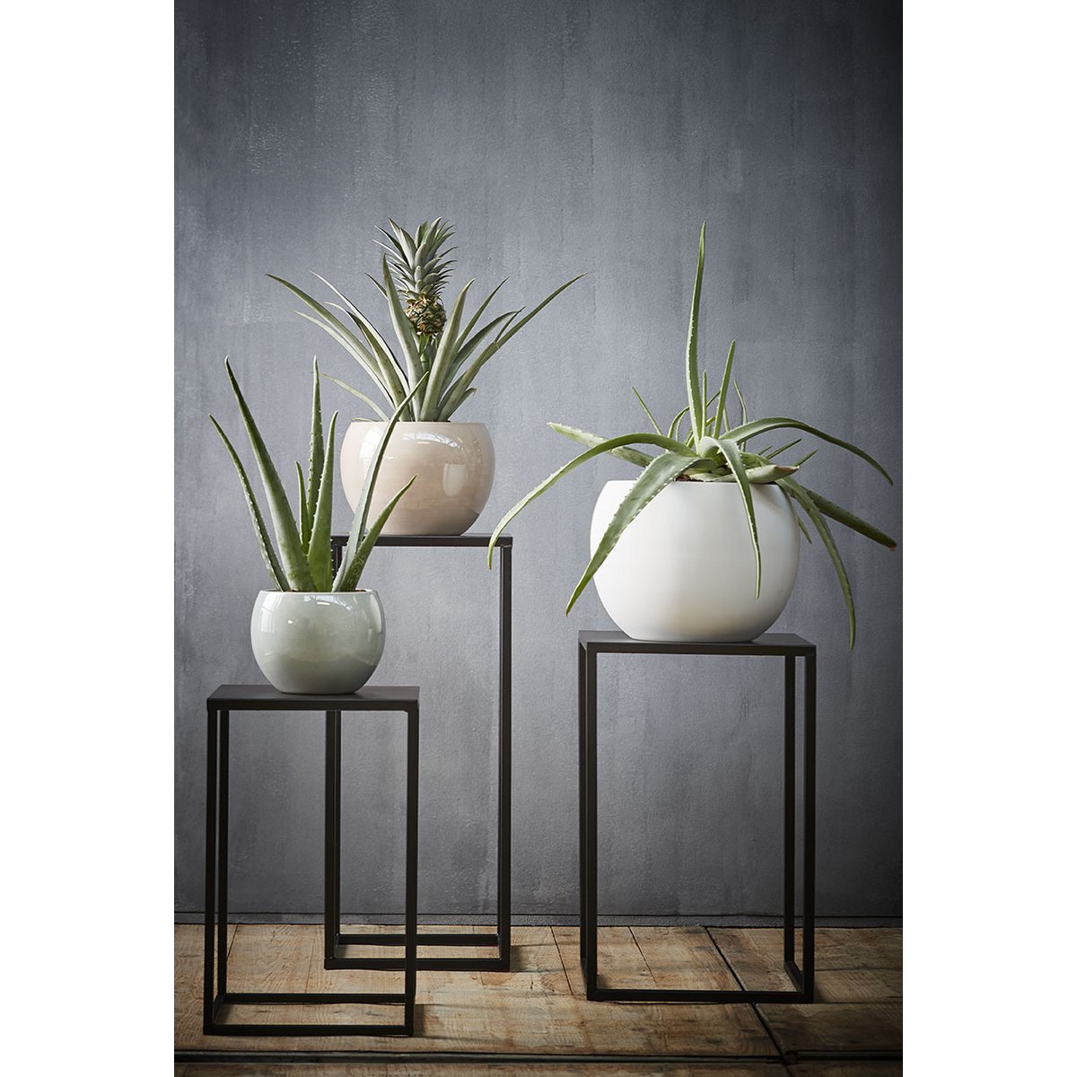 Noah Bijzettafel Set van 2 L30 x B30 x H70 cm Metaal Zwart