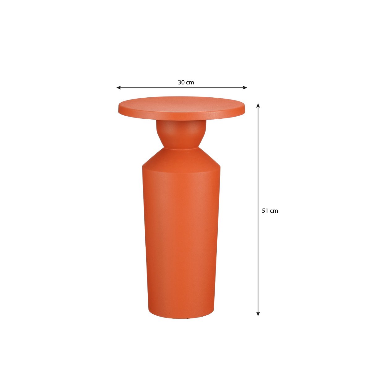 Rowan Bijzettafel H51 x Ø30 cm Metaal Oranje
