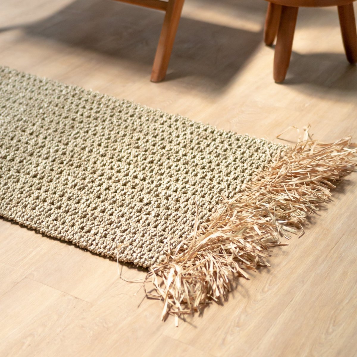 Rambutan Zeegras vloerkleed met kwastjes 120 x 60 cm
