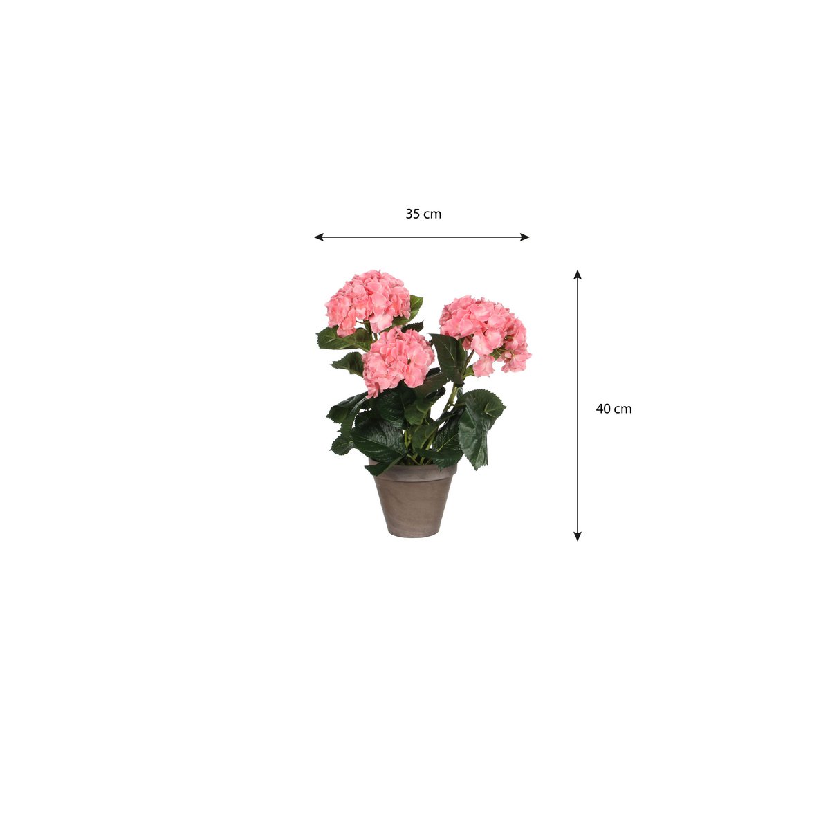 Hortensia Kunstplant in Bloempot Stan H40 x Ø35 cm Roze