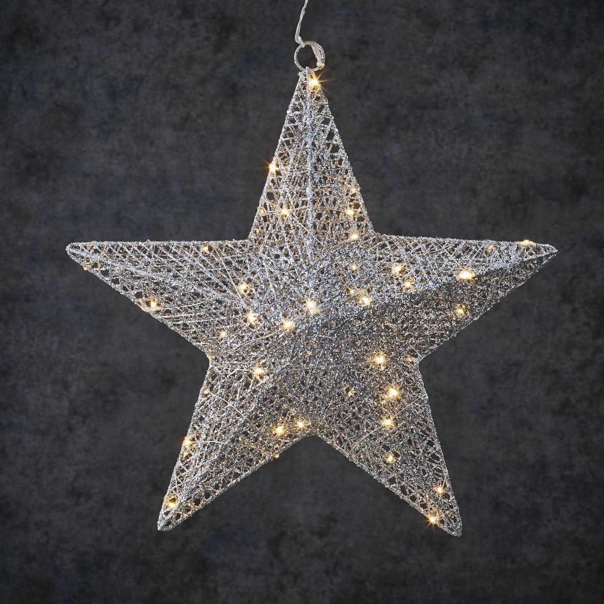 Ster met warm witte LED Lampjes Ø40 cm Zilver Kerstverlichting