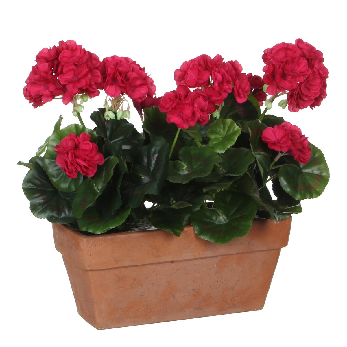 Geranium Kunstplant in Balkonbak L29 x B13 x H40 cm Donkerroze