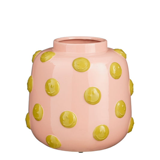 Sunny Smiles Vaas H28 x Ø29 cm Keramiek Lichtroze