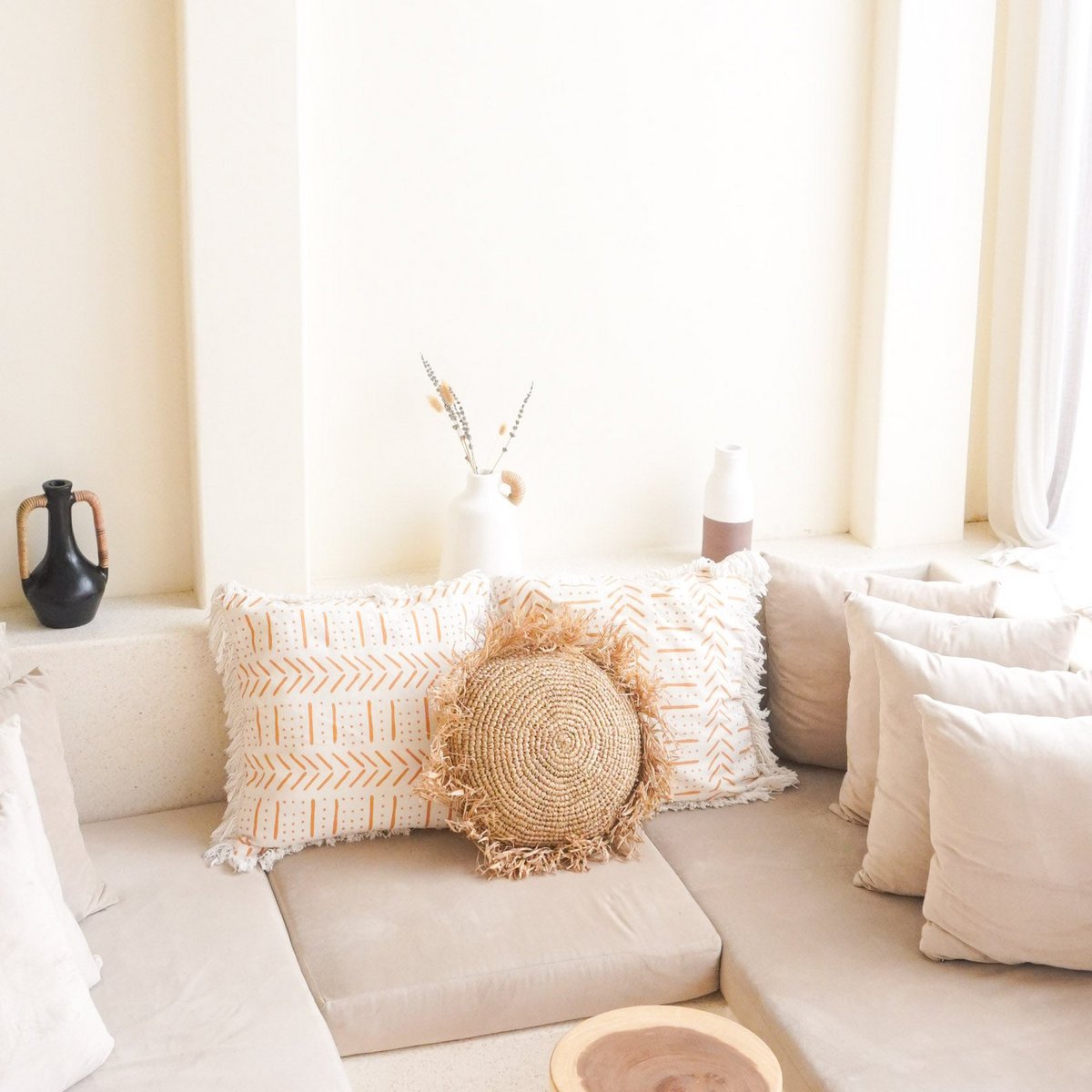 Komodo Boho Kussen met Franjes Decoratief Kussen Ø40/50 cm