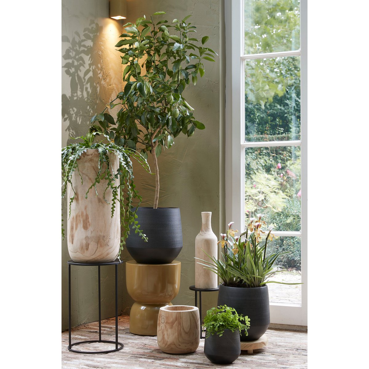 Quincy Bijzettafel Set van 3 H50 x Ø32 cm Metaal Zwart