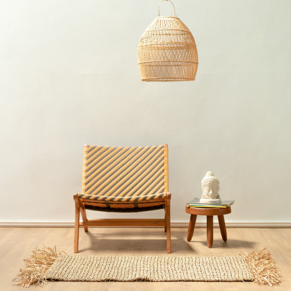 Rambutan Zeegras vloerkleed met kwastjes 120 x 60 cm