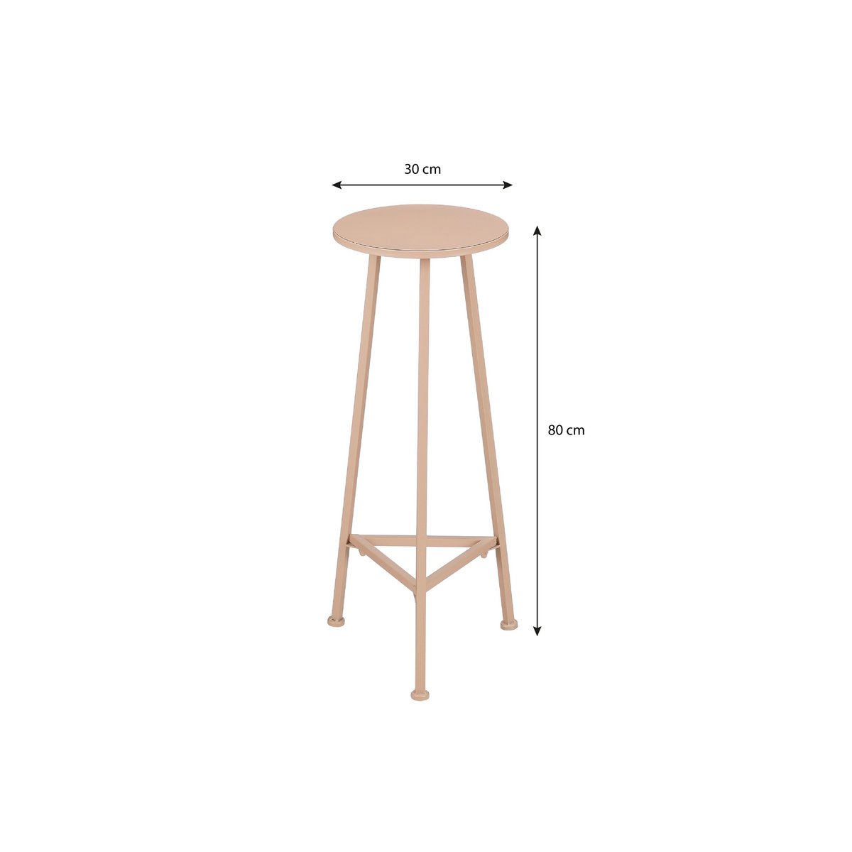 Alice Plantentafel H80 x Ø30 cm Metaal Lichtroze
