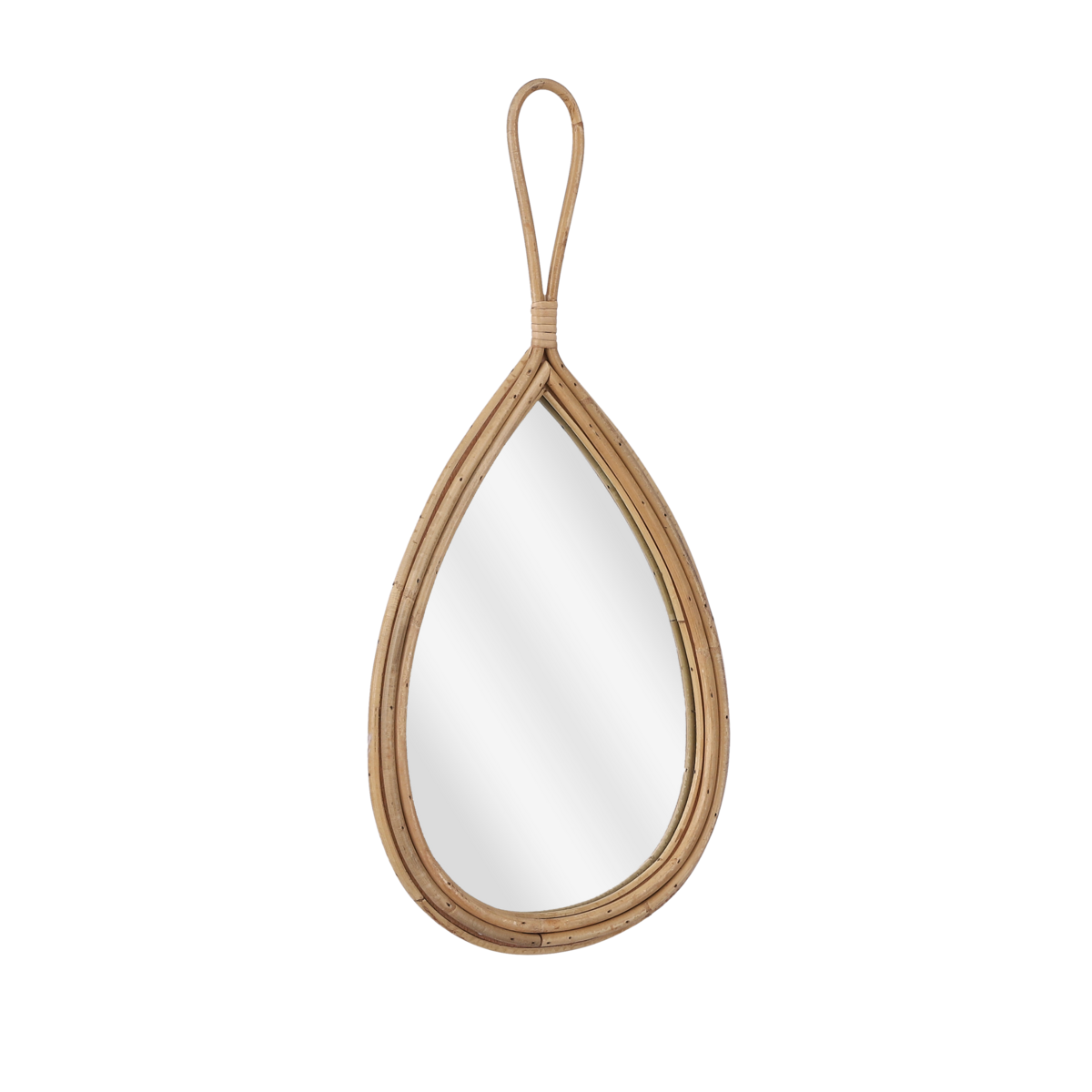 Raindrop Wandspiegel - L28 x H59 cm Rotan