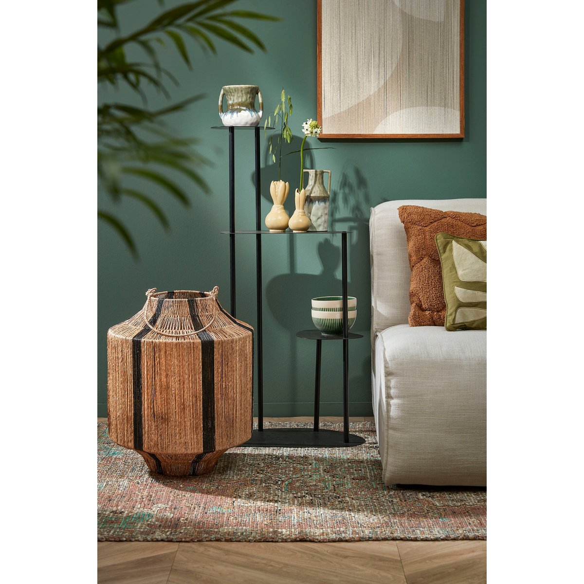 Esra Plantentafel L48 x B27 x H100 cm Metaal Zwart