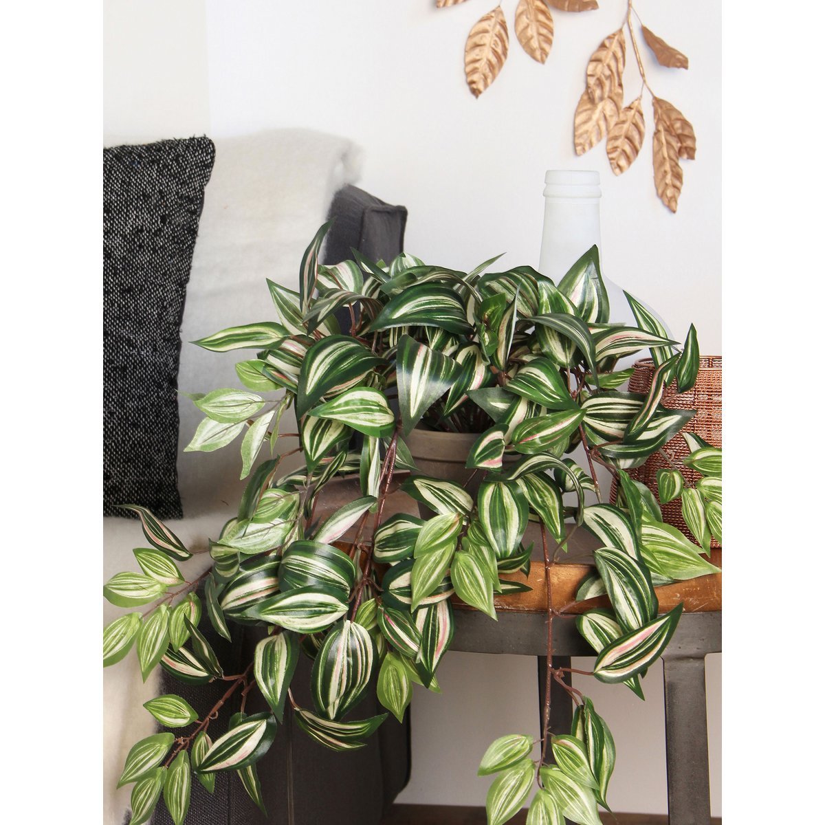 Tradescantia Kunst Hangplant L15 x B30 x H80 cm Groen