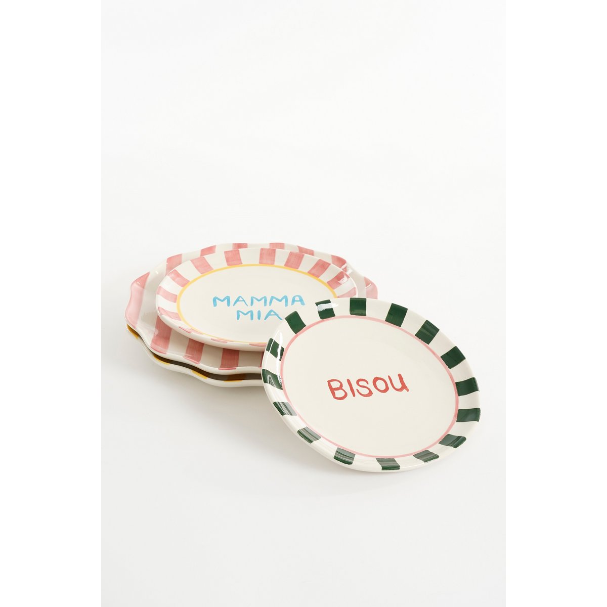 Vacation Kiss Servies set 6-delig Steengoed Roze Geel Groen