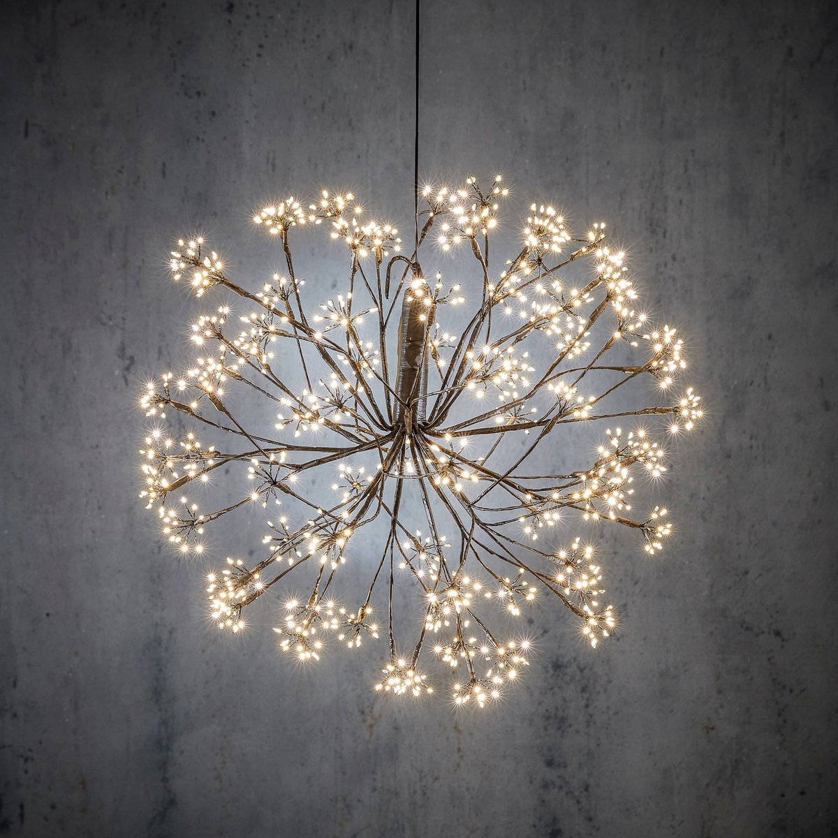 Ronde Bal met warm witte LED Lampjes - Ø50 cm zwart Kerstverlichting