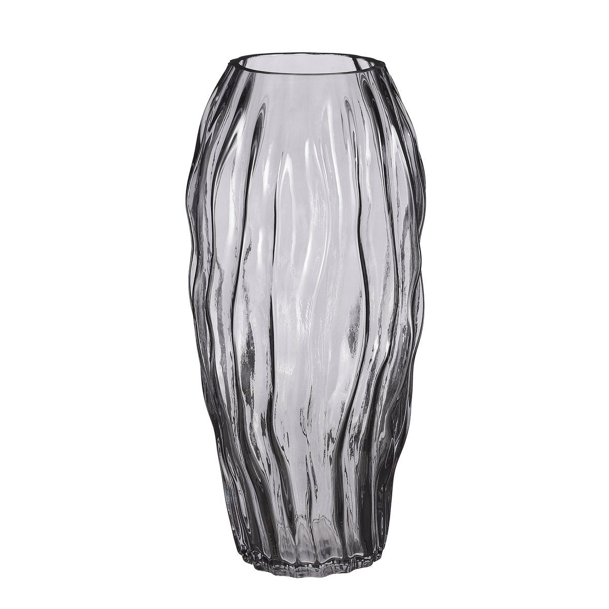 Elien Structuur Vaas Glas Bruin