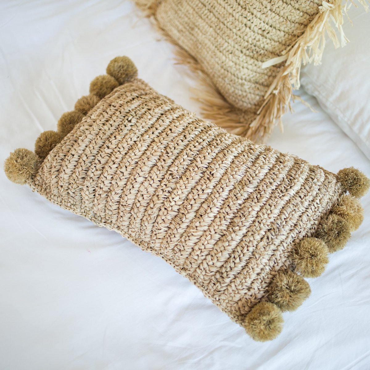 Bali Sierkussen met vulling gemaakt van Raffia